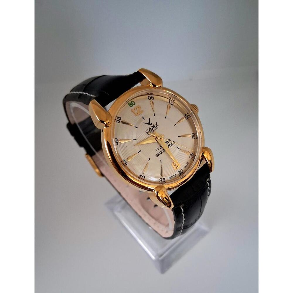 Vintage Camy Men's Leather Mechanical Watch RARE